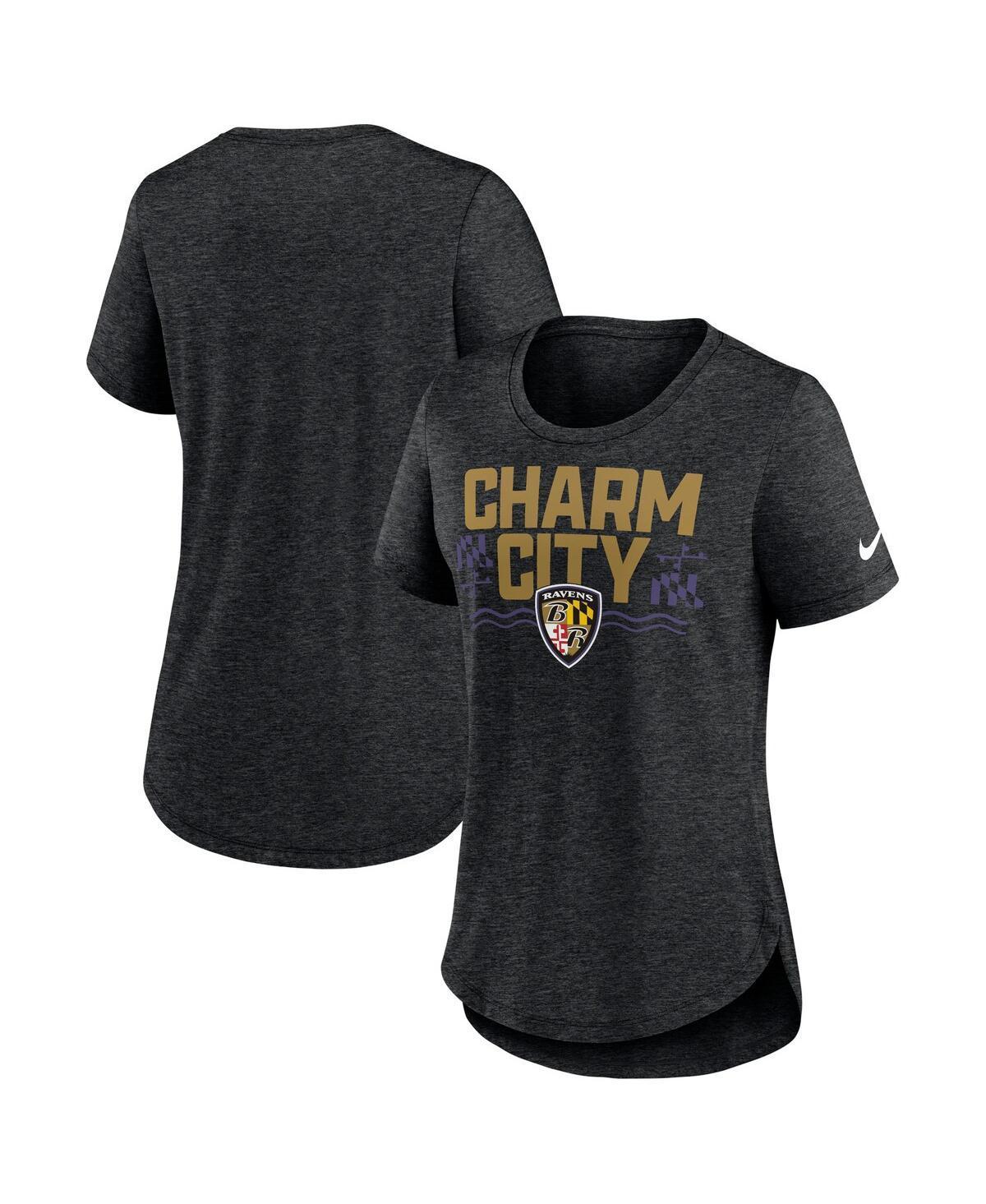 Womens Nike Heather Black Baltimore Ravens Local Fashion Tri-Blend T-shirt Product Image