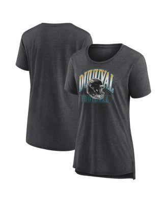 Womens Fanatics Heather Charcoal Distressed Jacksonville Jaguars Our Pastime Tri-Blend T-shirt Product Image