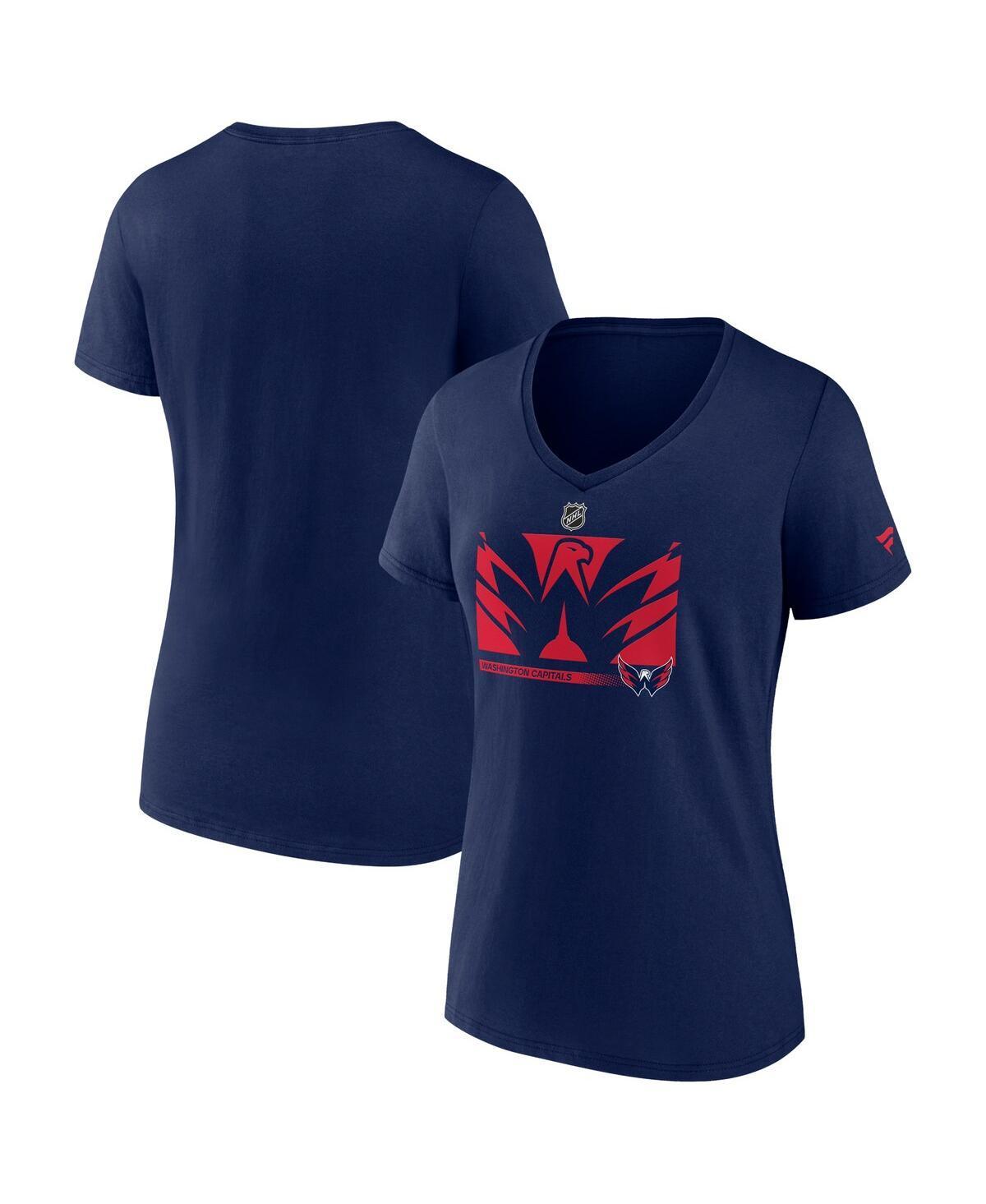 Womens Fanatics Branded Washington Capitals Authentic Pro Core Collection Secondary Logo V-Neck T-Shirt Blue Product Image