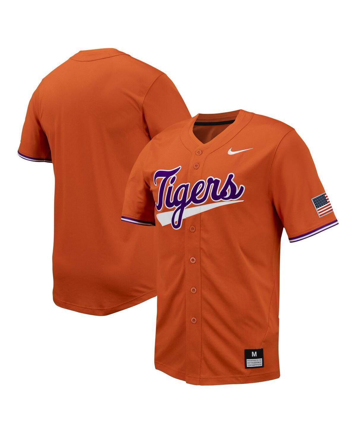 Nike Mens Clemson Tigers Replica Full-Button Baseball Jersey - Orange Product Image