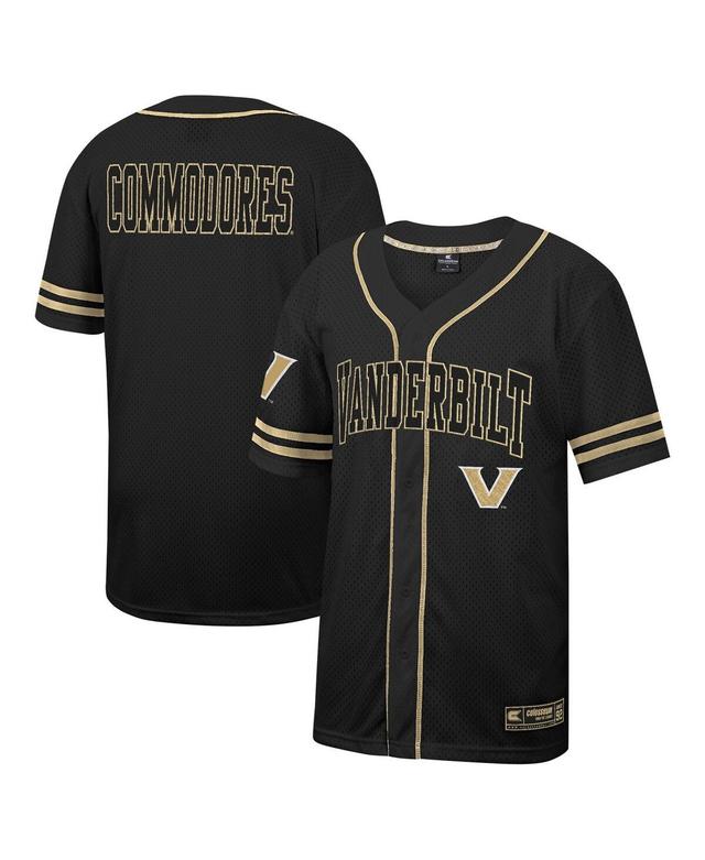 Mens Colosseum Black Vanderbilt Commodores Free Spirited Mesh Button-Up Baseball Jersey - Black Product Image