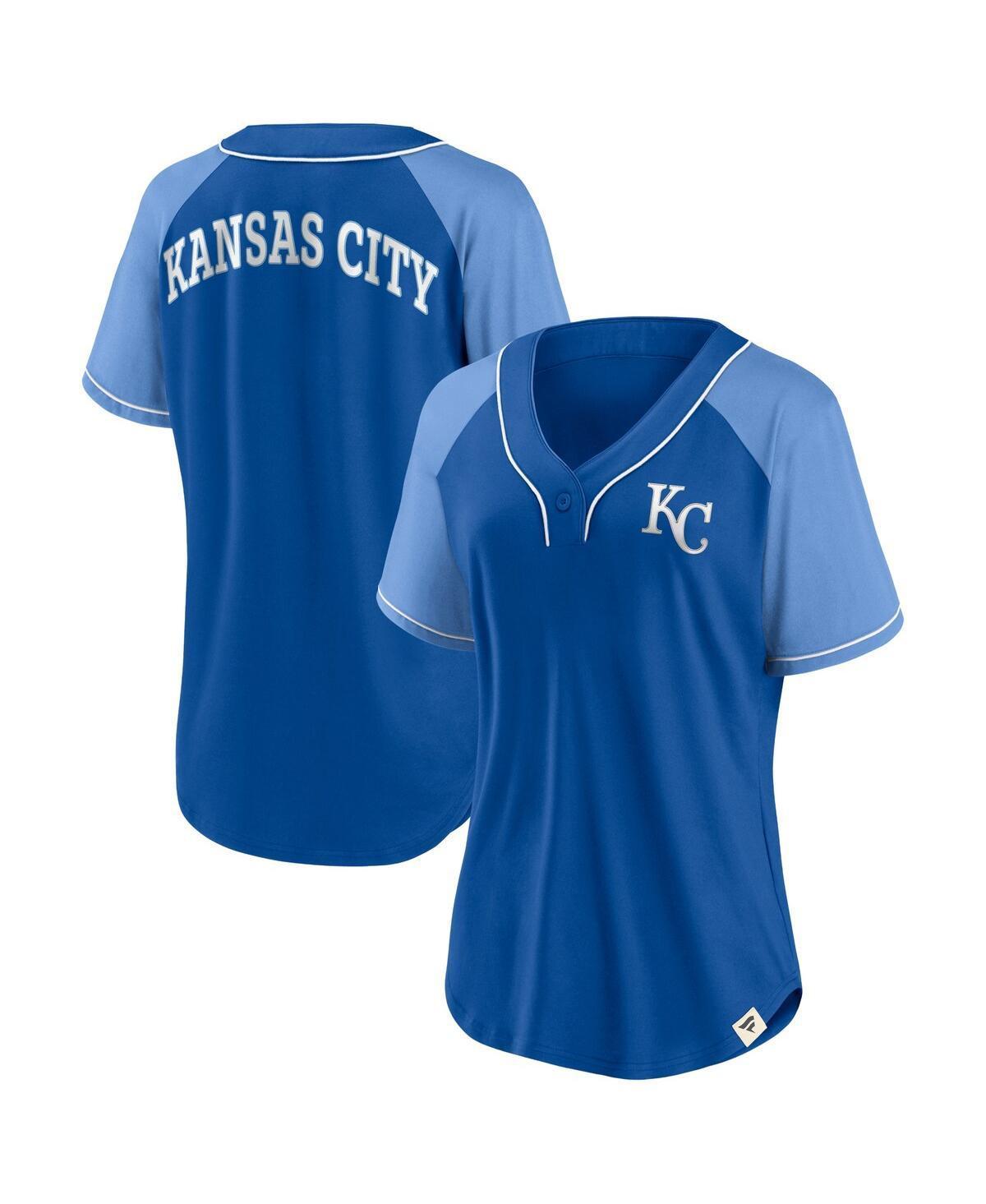 Womens Fanatics Royal Kansas City Royals Bunt Raglan V-Neck T-shirt Product Image