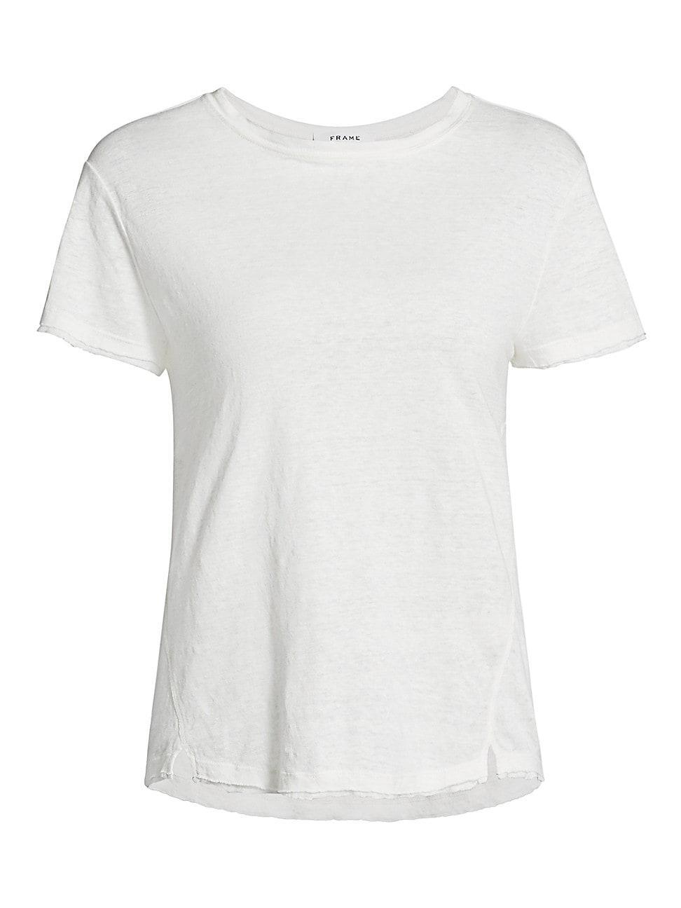 FRAME Easy True Organic Linen T-shirt In Noir Product Image