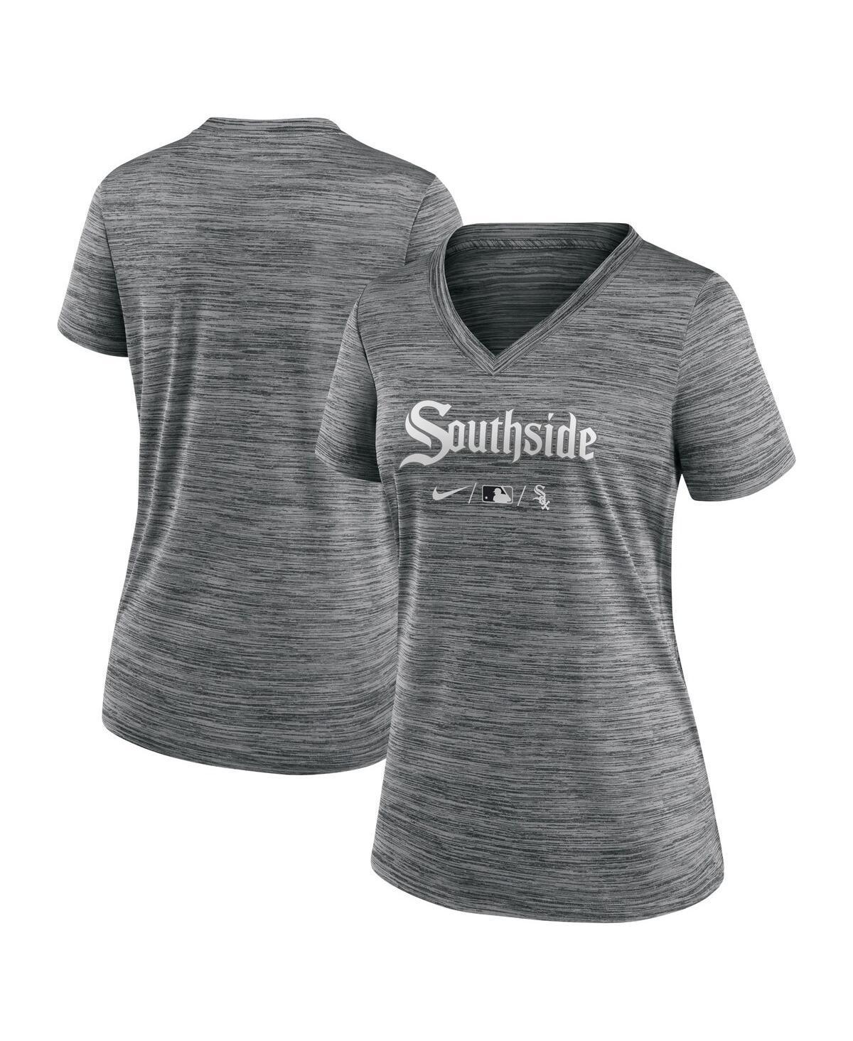 Womens Nike Gray Chicago White Sox Mlb City Connect Velocity Space-Dye Performance V-Neck T-shirt Product Image