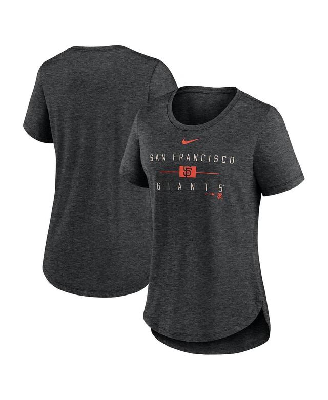 Nike Womens Heather Black San Francisco Giants Knockout Team Stack Tri-Blend T-Shirt Product Image