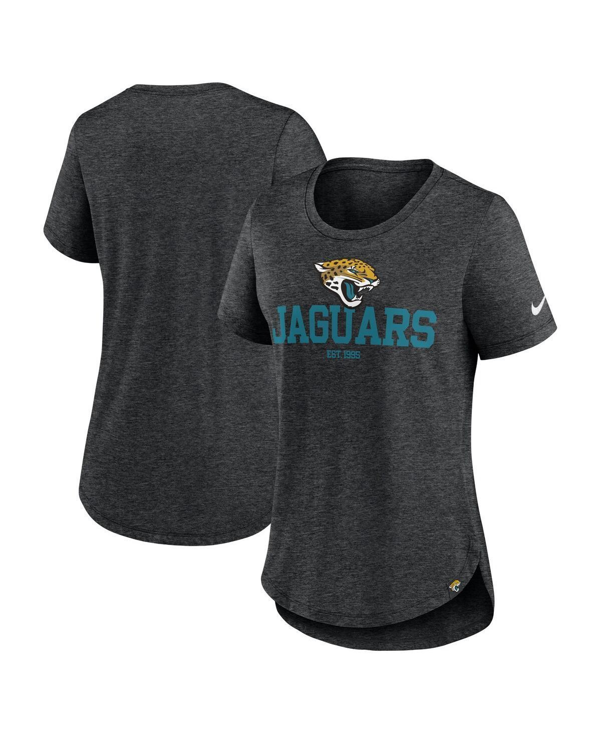 Nike Womens Heather Black Jacksonville Jaguars Fashion Tri-Blend T-Shirt Product Image