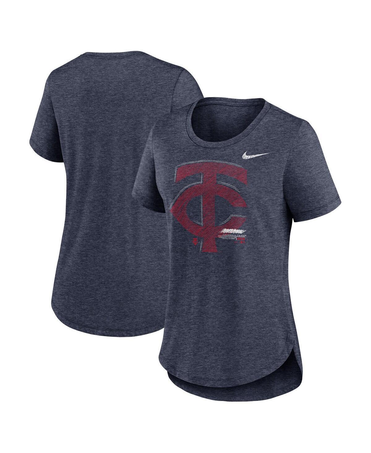 Womens Nike Heather Navy Minnesota Twins Touch Tri-Blend T-shirt Product Image