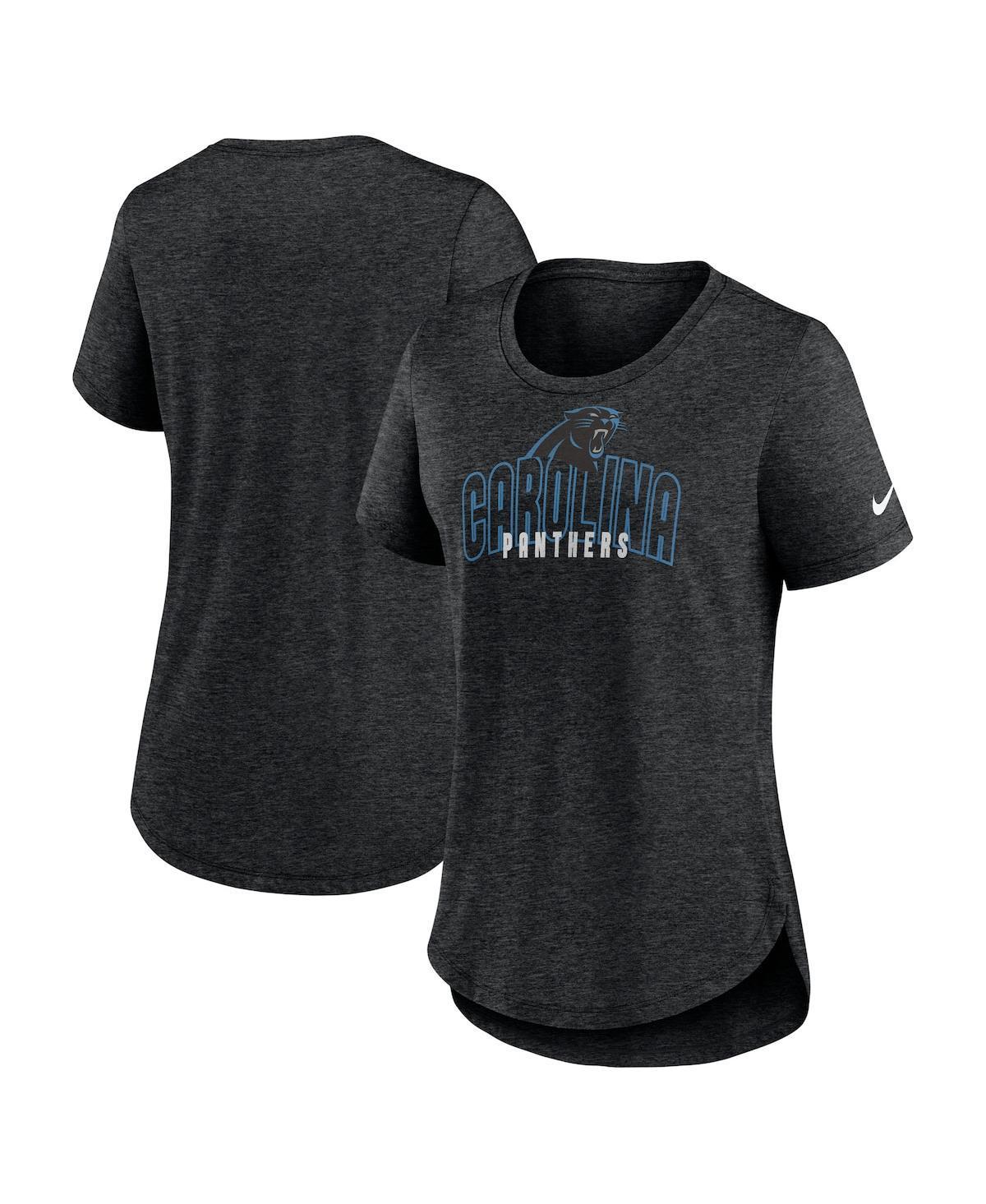 Womens Nike Heather Black Carolina Panthers Fashion Tri-Blend T-shirt Product Image