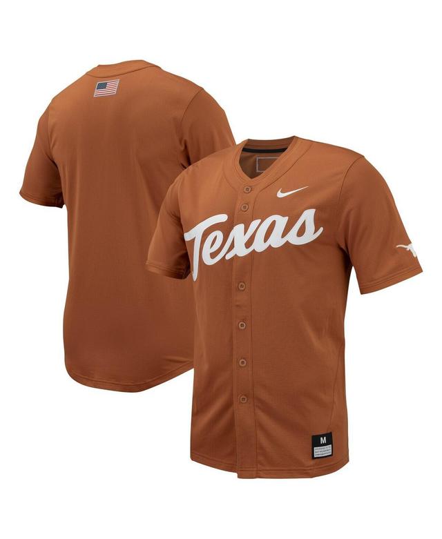 Mens Nike Texas Orange Texas Longhorns Replica Full-Button Baseball Jersey Product Image