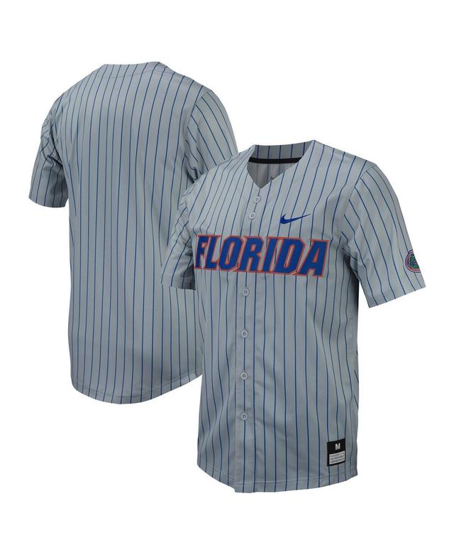 Mens Nike Gray Florida Gators Pinstripe Replica jersey Full-Button Baseball Jersey - Gray Product Image