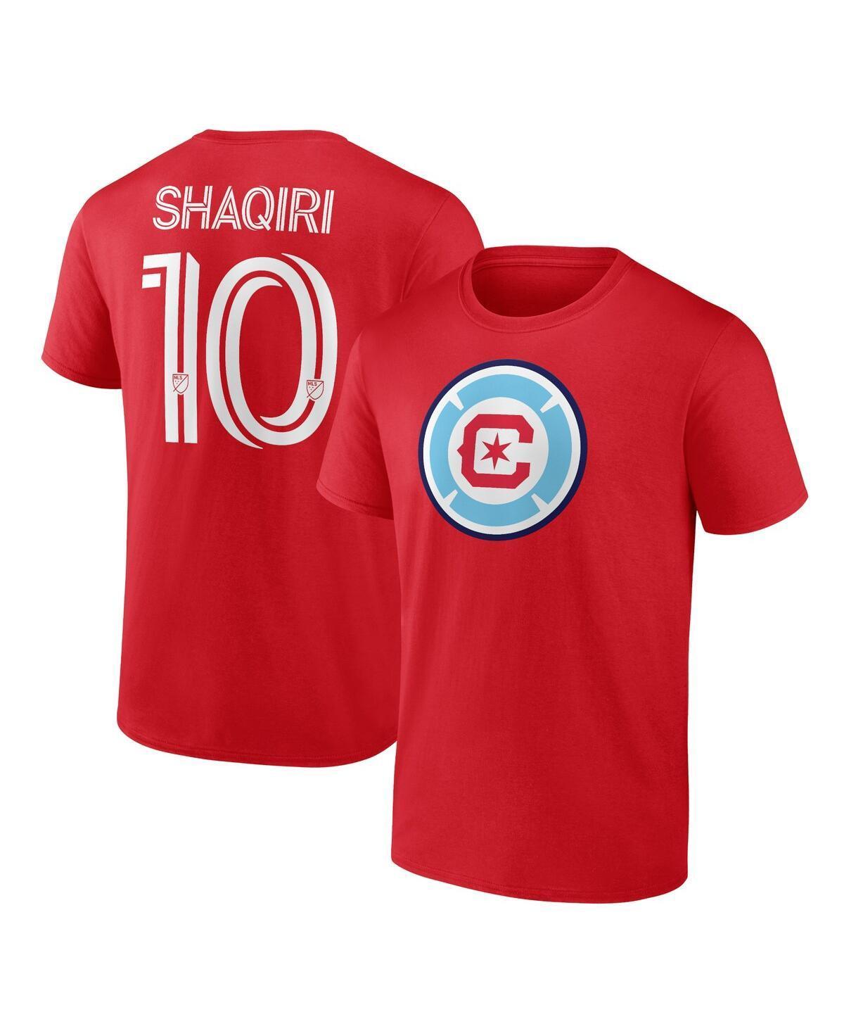 Mens Fanatics Branded Xherdan Shaqiri Red Chicago Fire Authentic Stack Name & Number T-Shirt Product Image