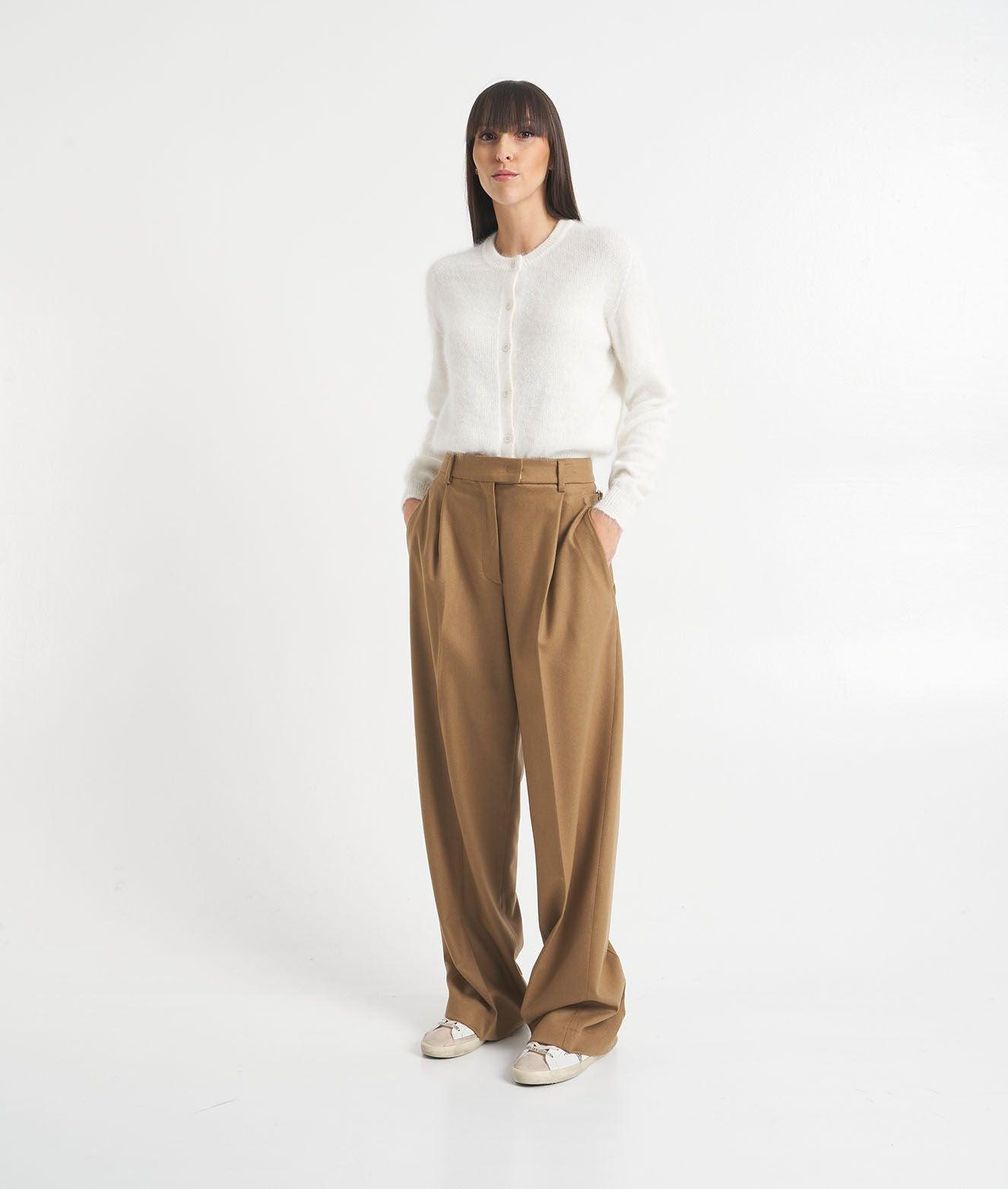 Pleated trousers in virgin wool blend Product Image