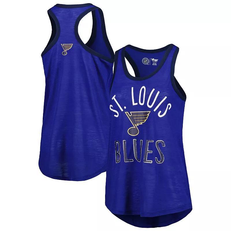 Womens G-III 4Her by Carl Banks Royal St. Louis Blues First Base Racerback Scoop Neck Tank Top Product Image