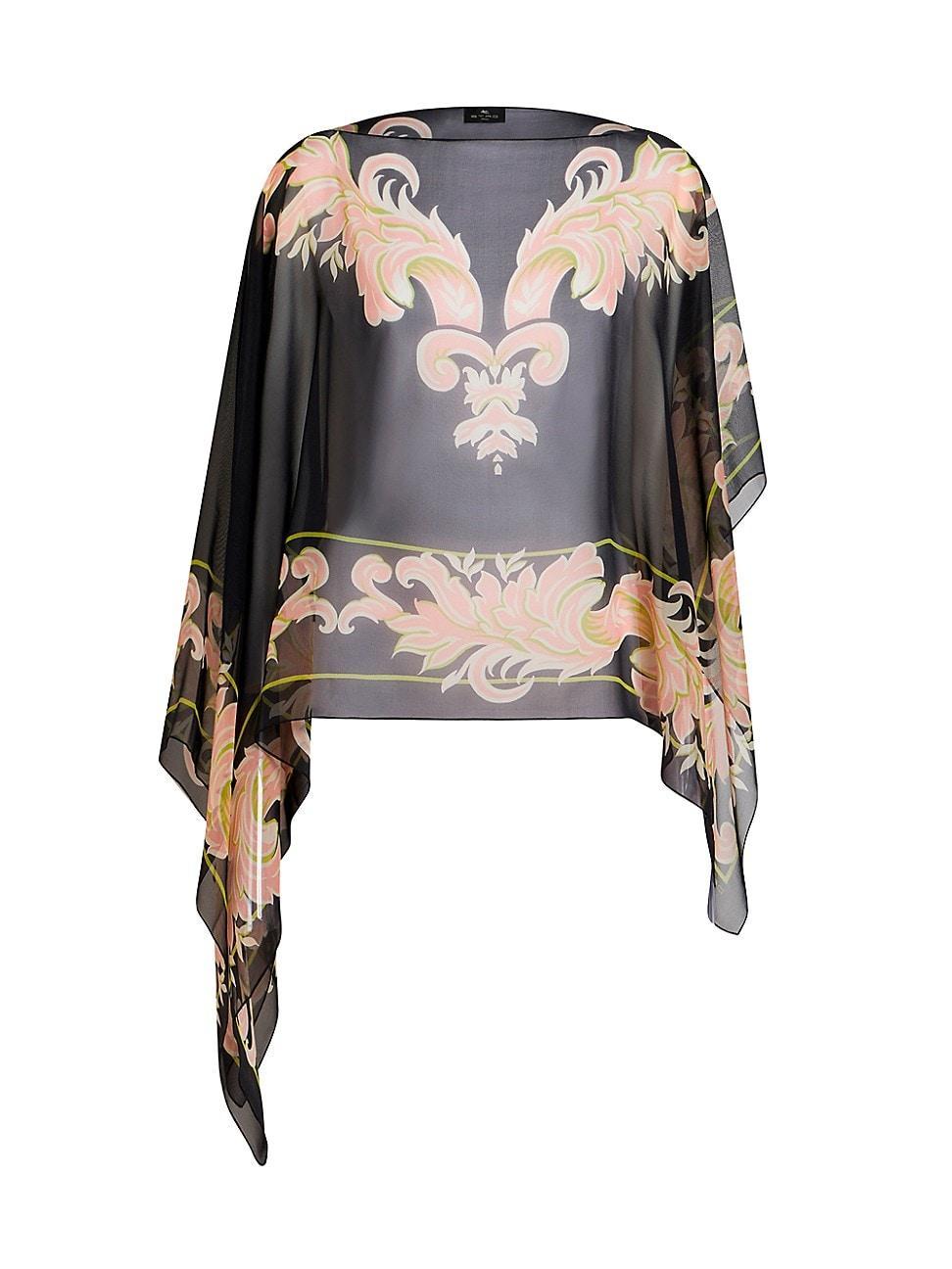 Womens Silk Foulard Poncho Product Image