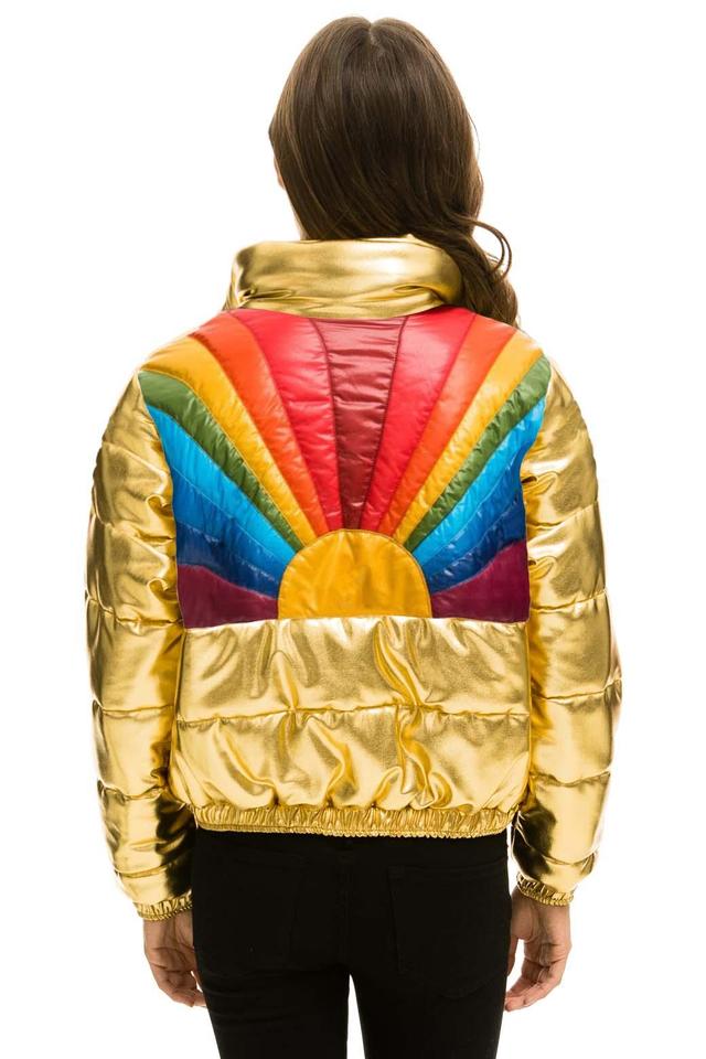 SUNBURST APRES PUFFER JACKET - GLOSSY GOLD Female Product Image