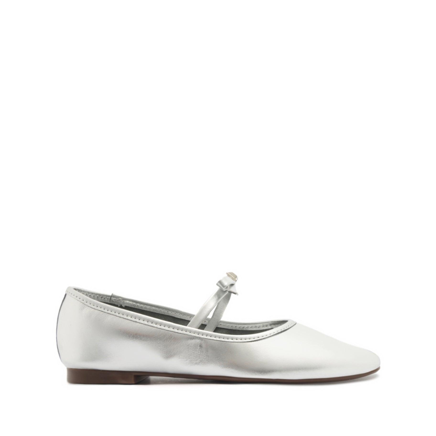 Nancy Metallic Leather Flat Product Image