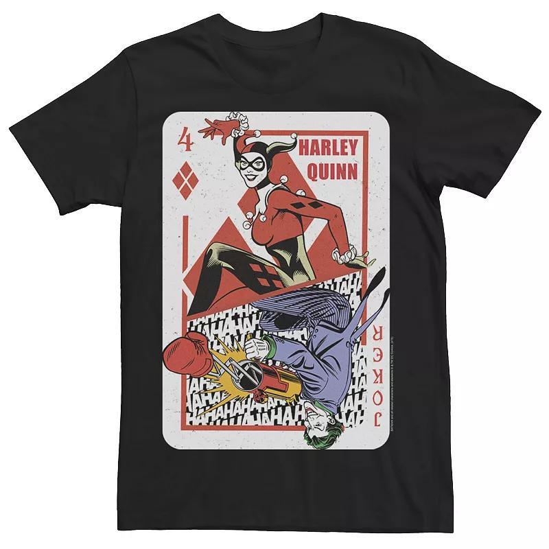 Mens Batman Harley Quinn And The Joker Playing Card Tee Product Image