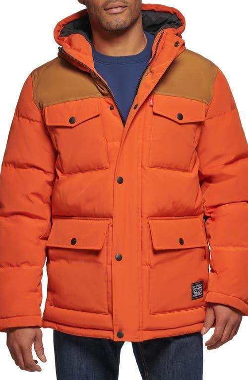 Mens Levis Four Pocket Hooded Parka Orange Product Image