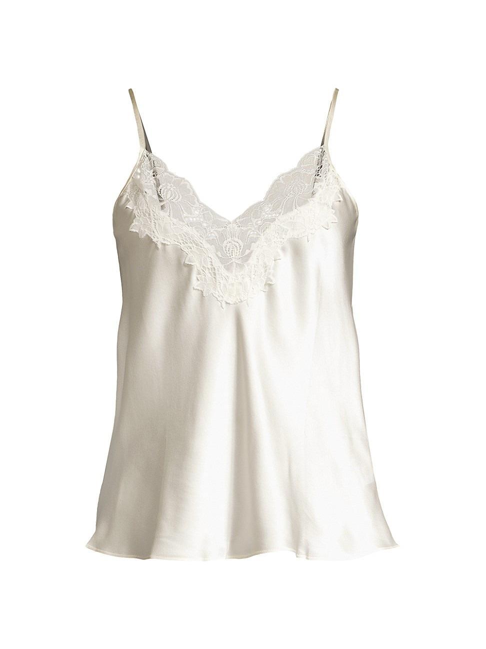 Womens Lace-Trim Silk Cami Product Image