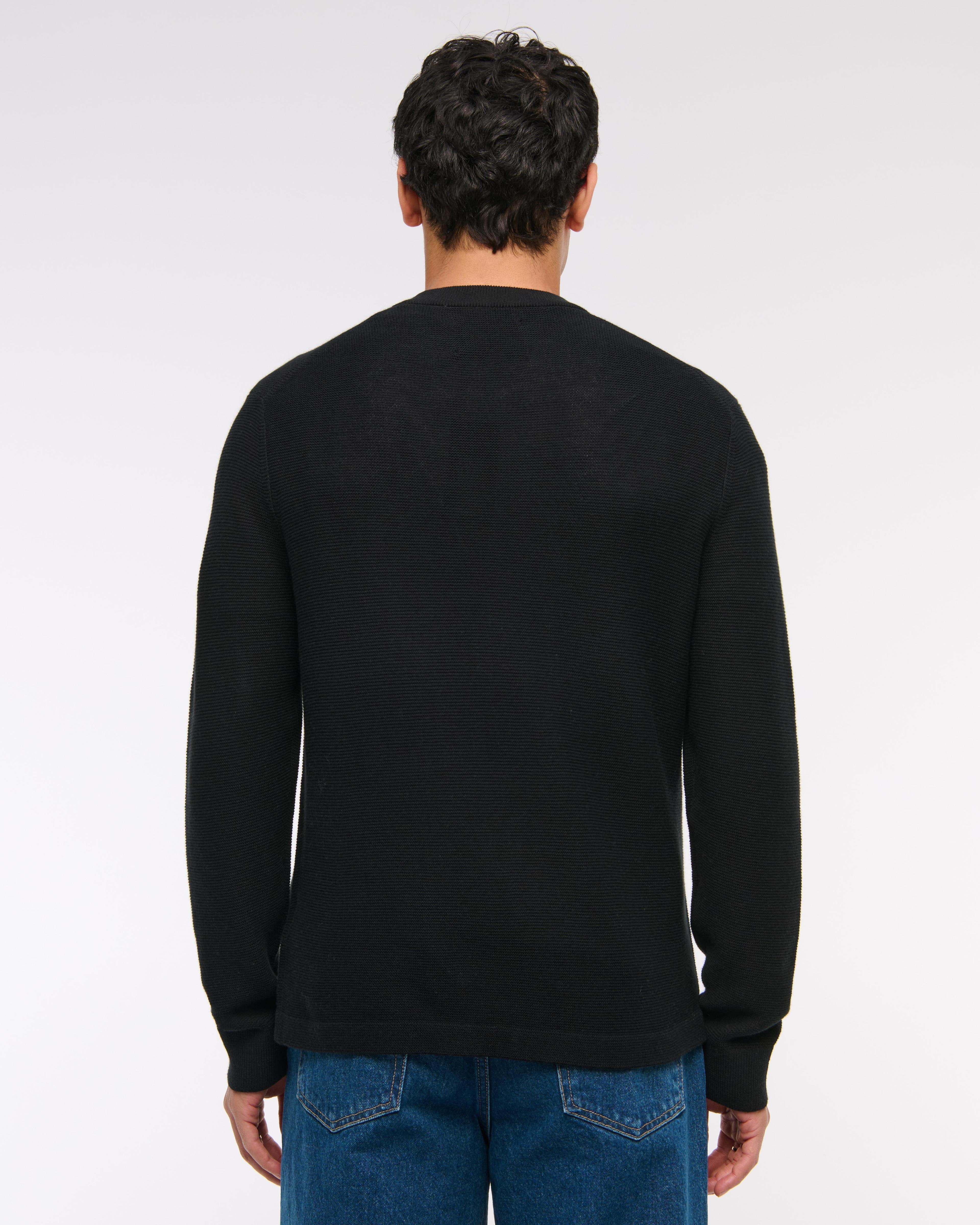 Pima Cotton Open-Hem Crew Sweater Product Image