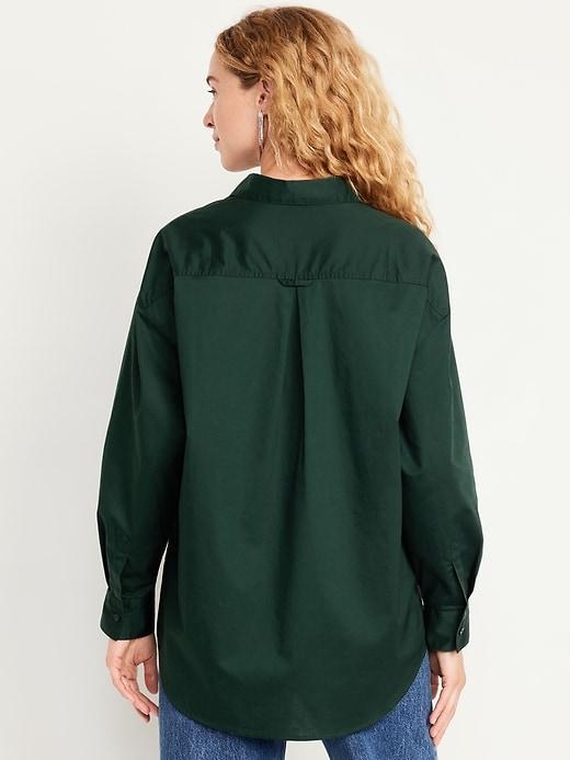 Oversized Button-Down Boyfriend Shirt Product Image