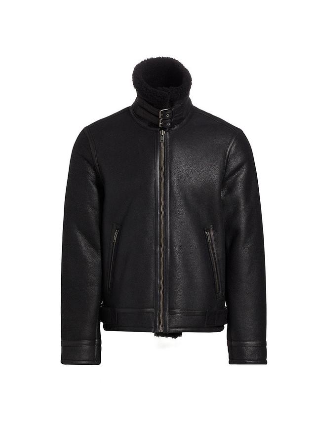 Mens COLLECTION Leather Aviator Jacket Product Image