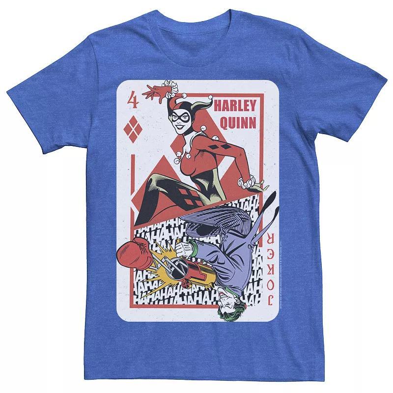 Mens DC Comics Harley Quinn Joker Playing Card Tee, Mens Product Image