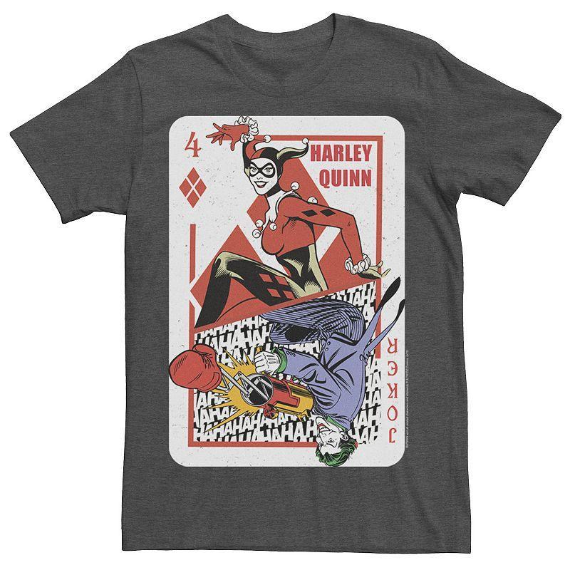 Mens DC Comics Harley Quinn Joker Playing Card Tee, Mens Product Image