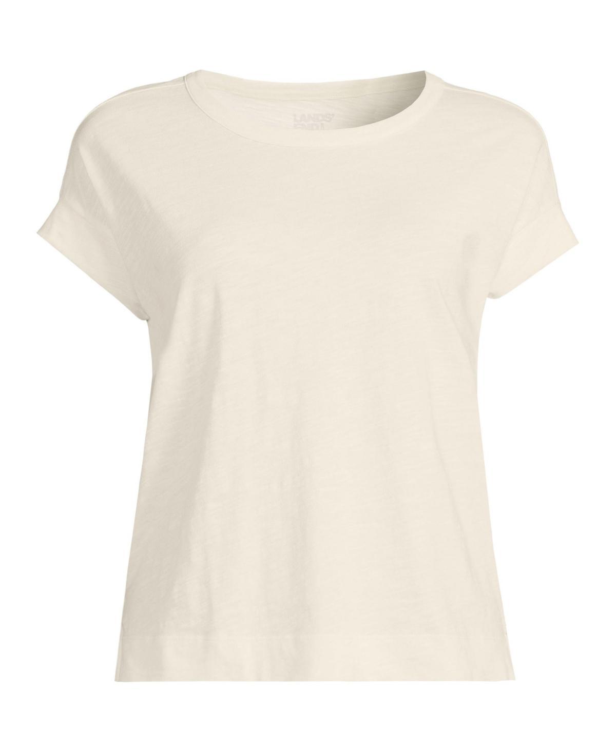 Womens Lands End Short Sleeve Boxy Slub Tee Product Image