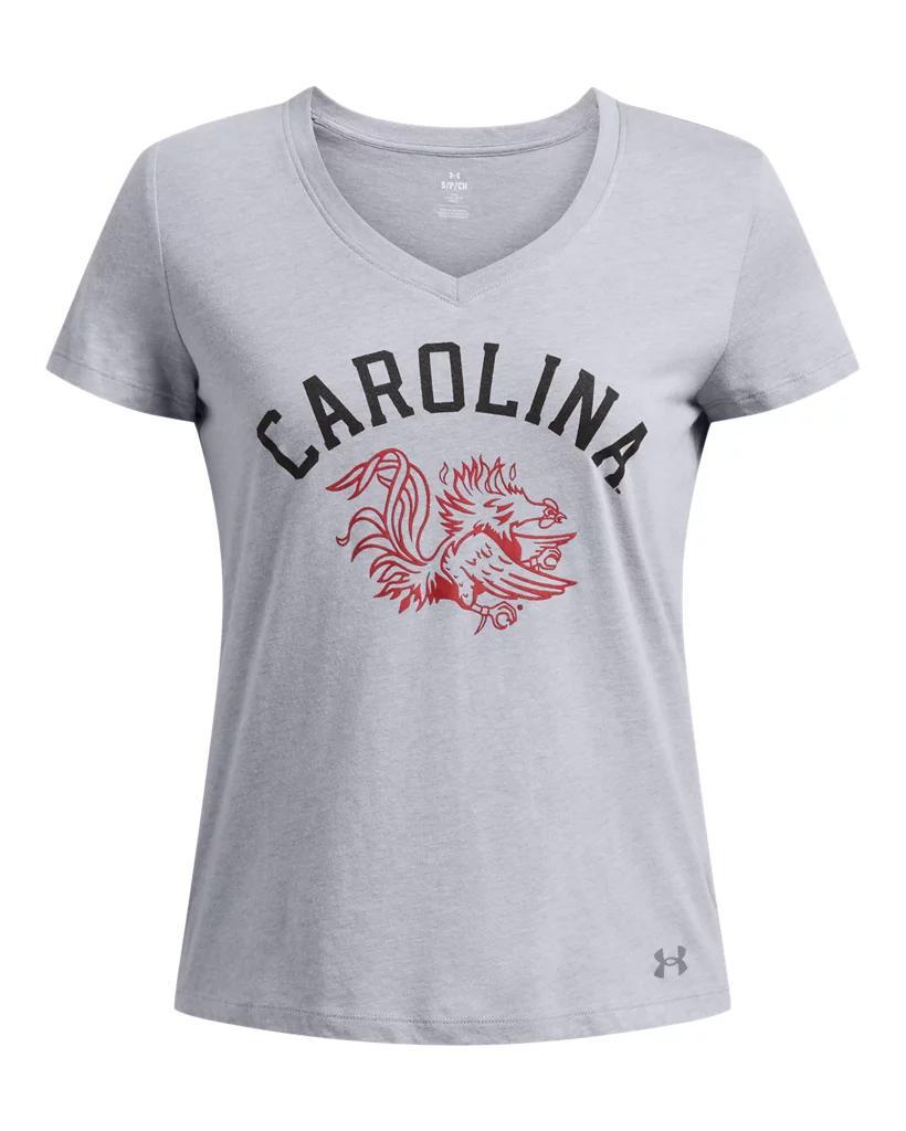 Women's UA Performance Cotton Collegiate V-Neck T-Shirt Product Image