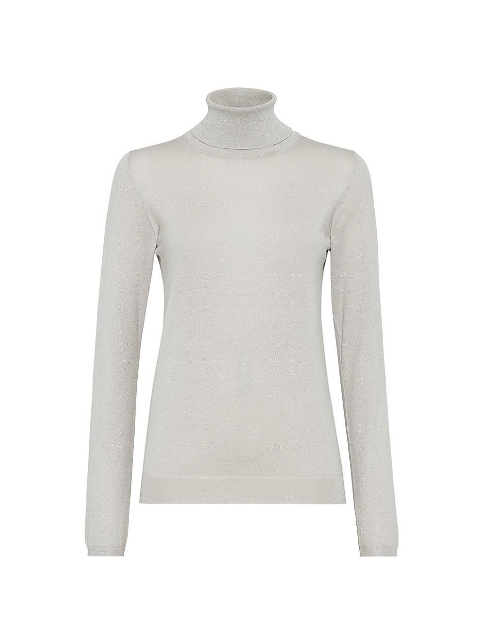 Womens Sparkling Cashmere and Silk Lightweight Sweater Product Image