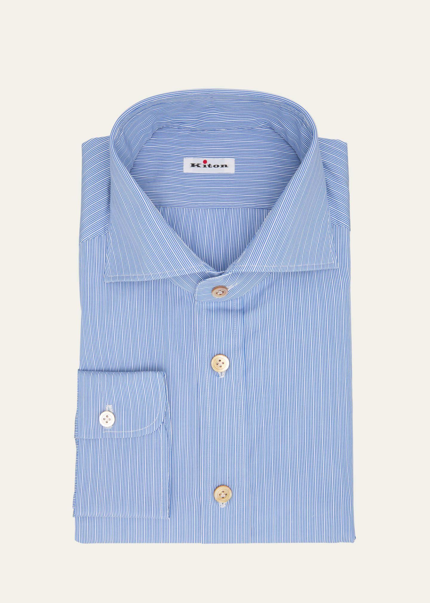 Mens Cotton Mini Stripe Dress Shirt Product Image