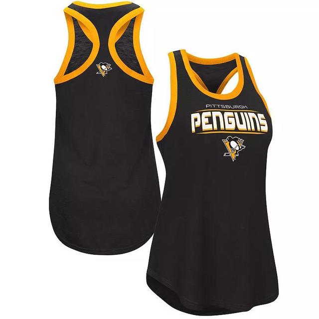 Womens G-III Sports by Carl Banks Pittsburgh Penguins Showdown Slub Racerback Tank Top Product Image