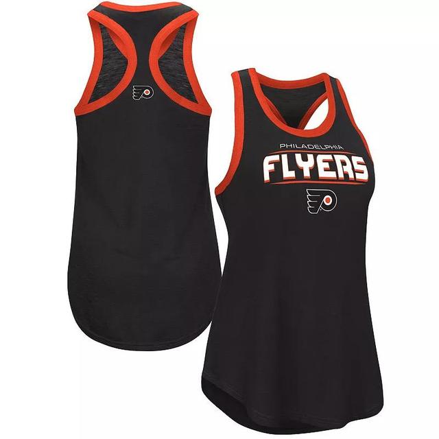 Womens G-III Sports by Carl Banks Black Philadelphia Flyers Showdown Slub Racerback Tank Top Product Image