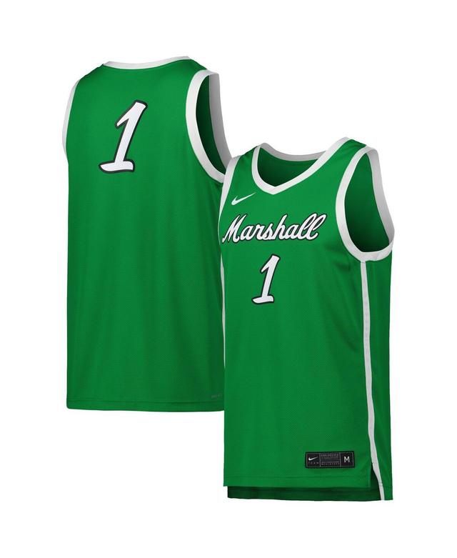 Mens Nike #1 Kelly Green Marshall Thundering Herd Replica Basketball Jersey - Kelly Green Product Image