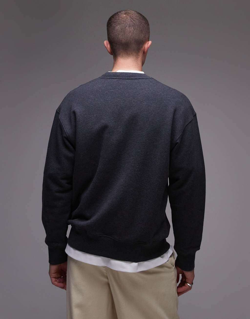 ARKET relaxed terry sweatshirt in dark gray Product Image