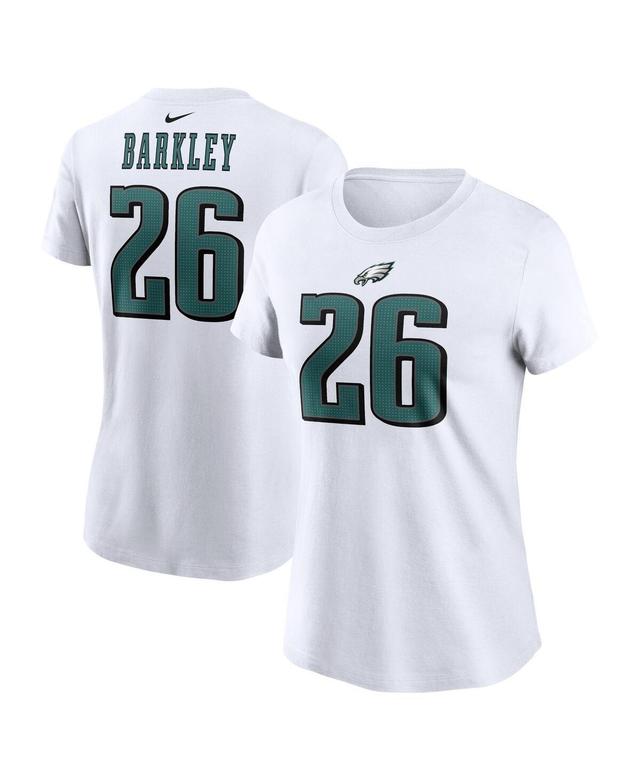 Nike Womens Saquon Barkley White Philadelphia Eagles Player Name Number T-Shirt Product Image