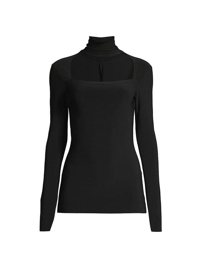 Womens Cut-Out Turtleneck Top Product Image