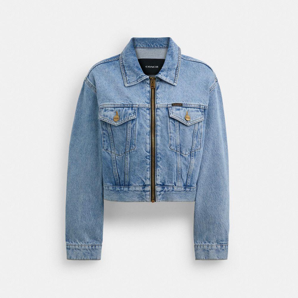 Denim Crop Jacket In Organic Cotton Product Image