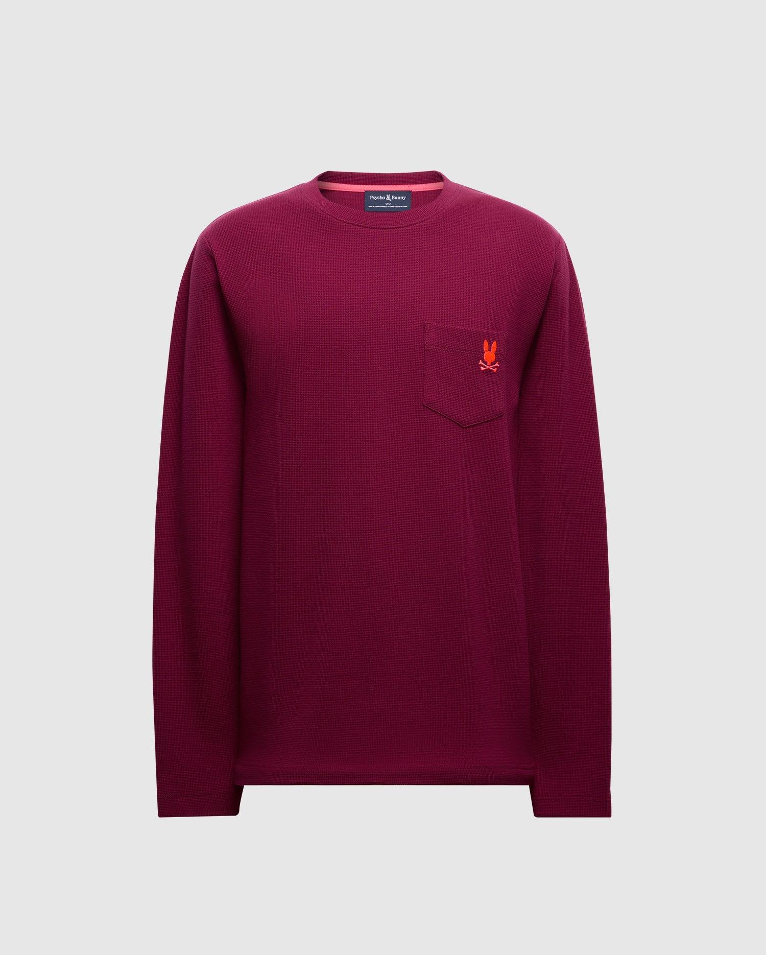 Mens Vail Waffle Lounge Long Sleeve Tee 607 CRIMSON / XL Product Image