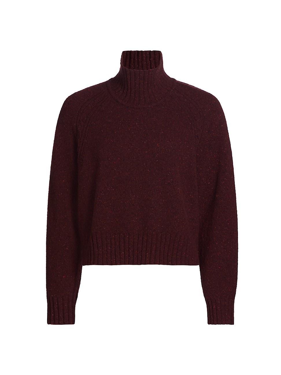 Womens Cashmere Crop Turtleneck Sweater Product Image