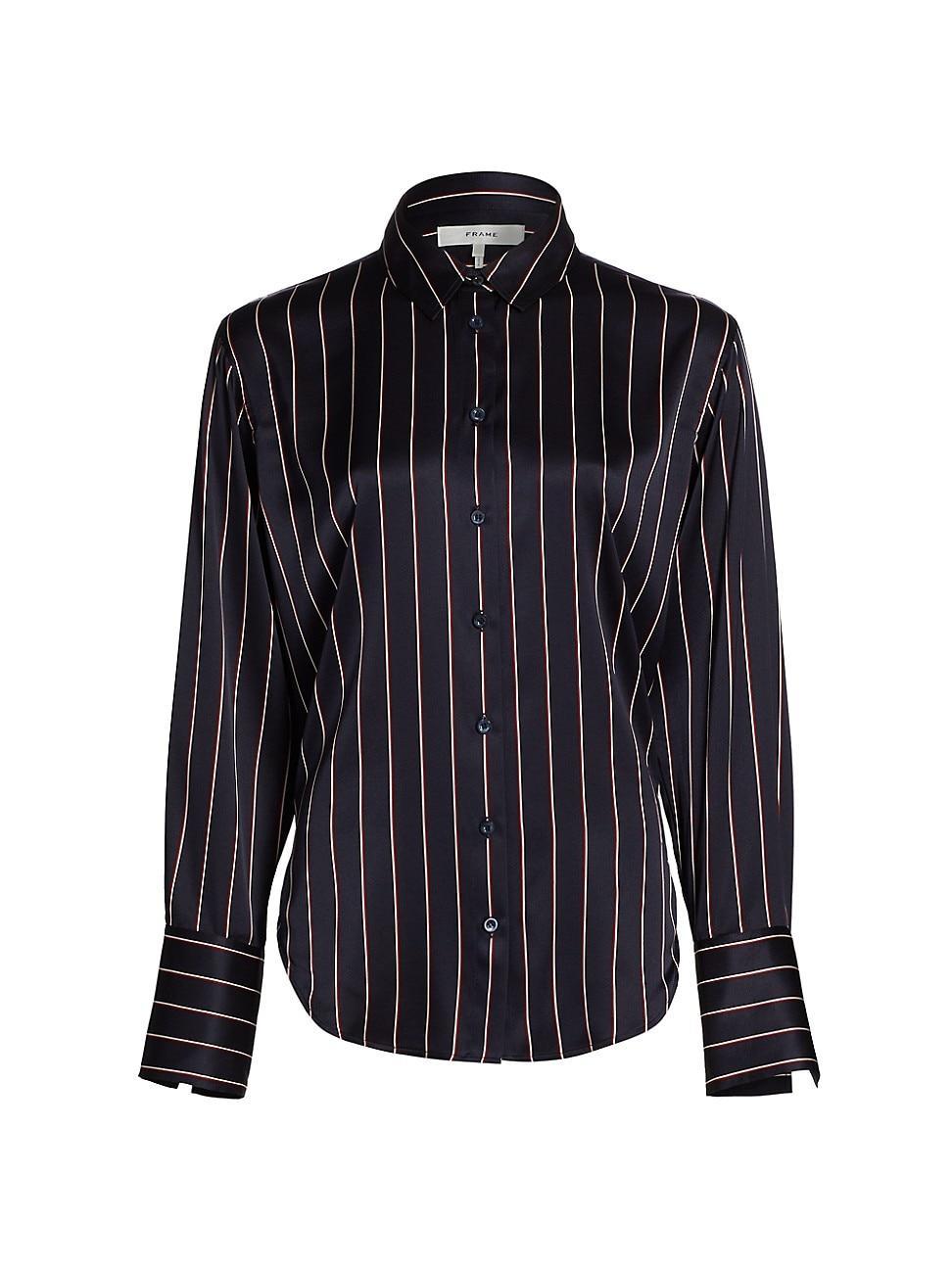 Womens Striped Silk Standard Shirt product image