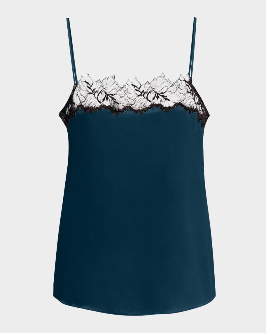 Lace-Trim Silk Cami Product Image