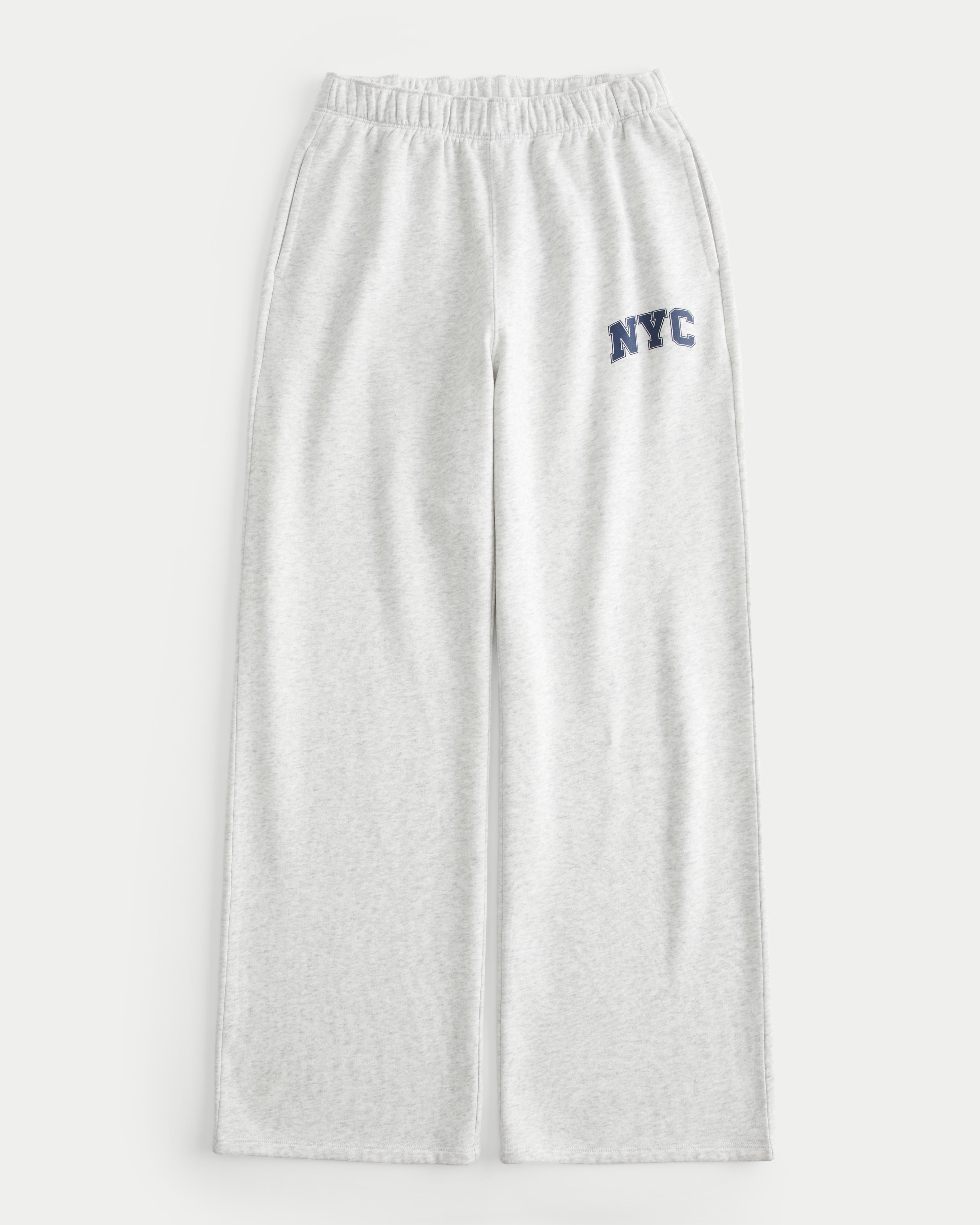 NYC Graphic Fleece Wide-Leg Pants Product Image