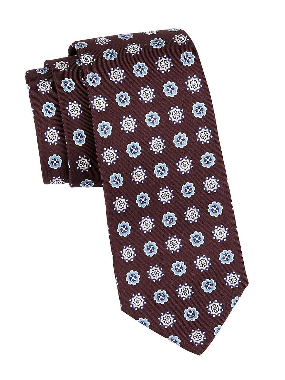 Mens Floral Print Silk Tie Product Image