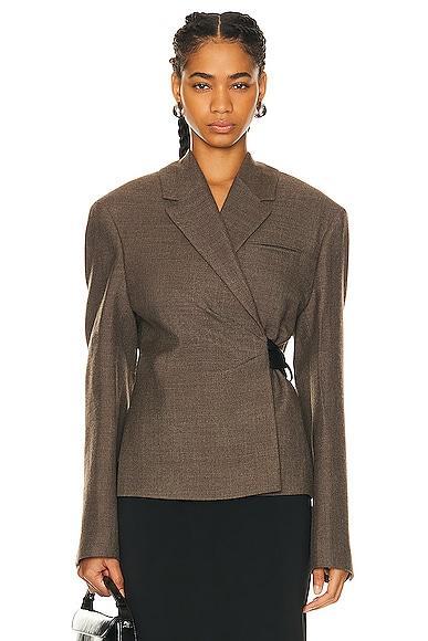 Nanushka Candace Blazer in Brown Product Image