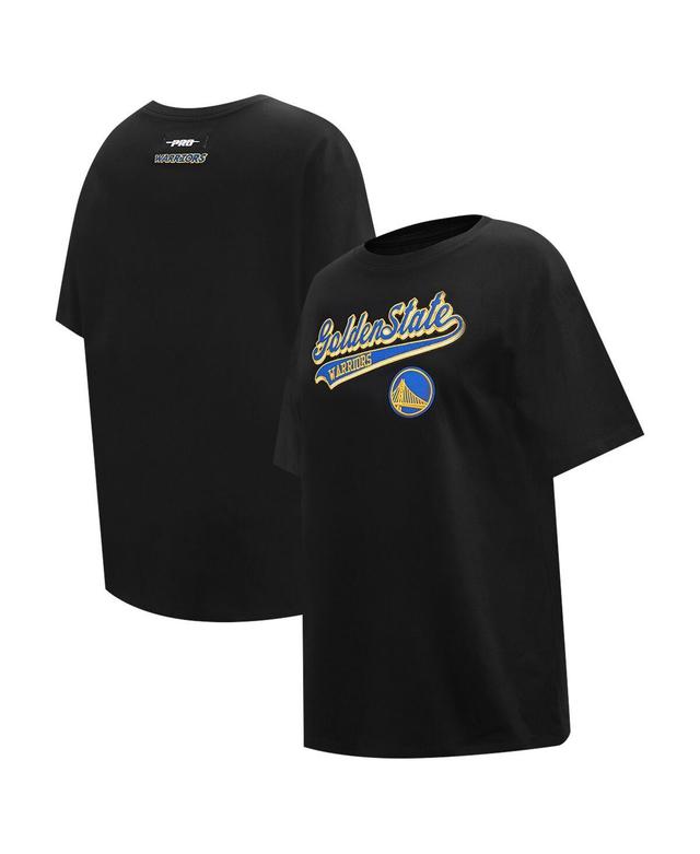 Womens Pro Standard Black Golden State Warriors Script Boyfriend T-shirt Product Image