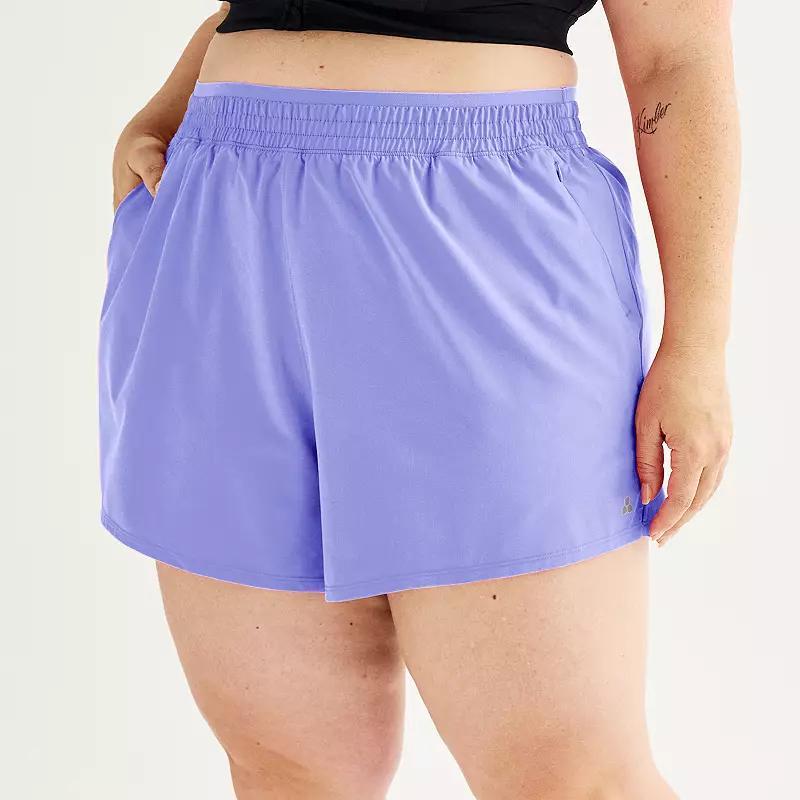 Plus Size Tek Gear Woven Run Shorts, Womens Dark Blue Product Image