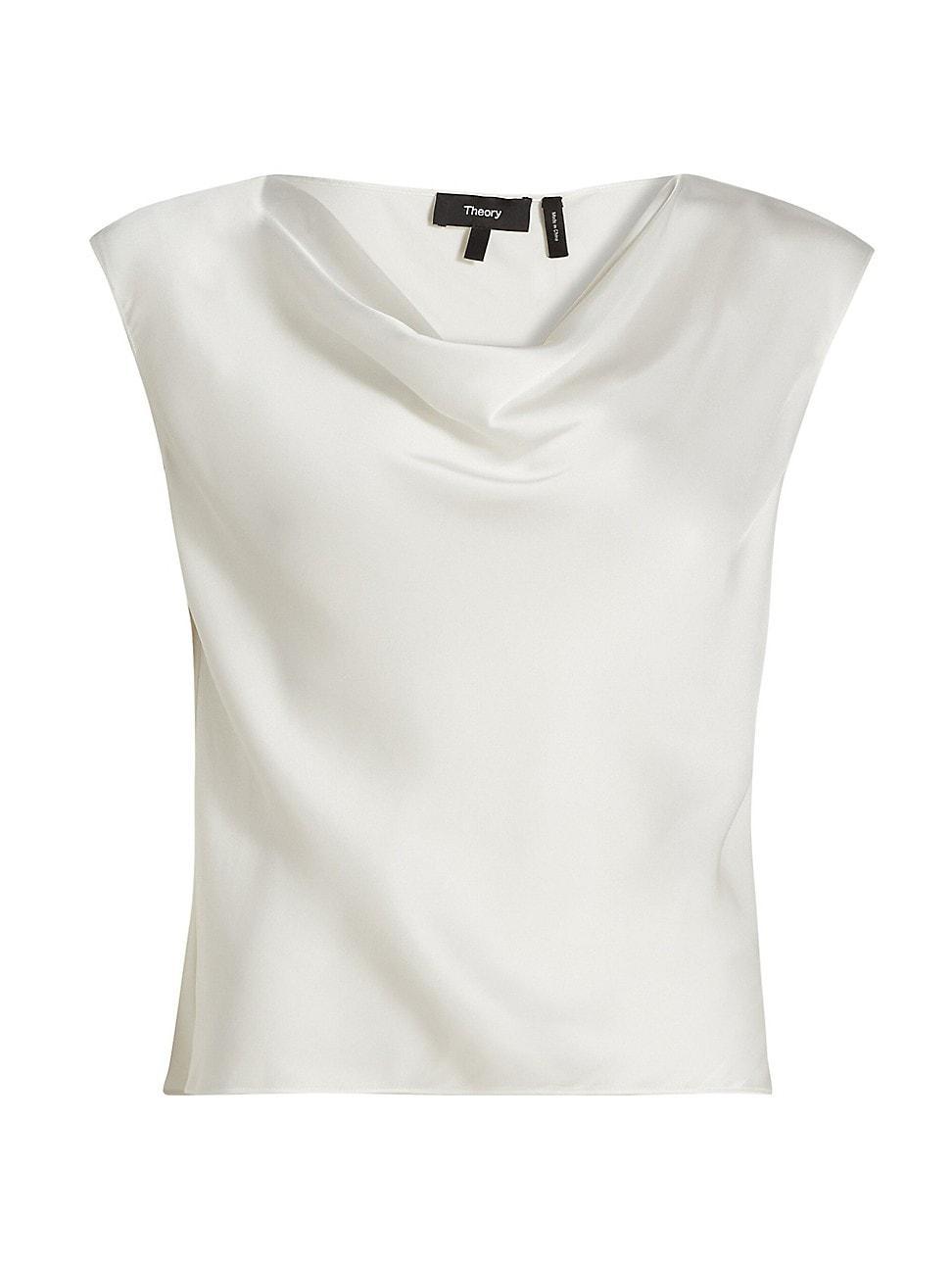 Womens Cowl Neck Satin Top Product Image