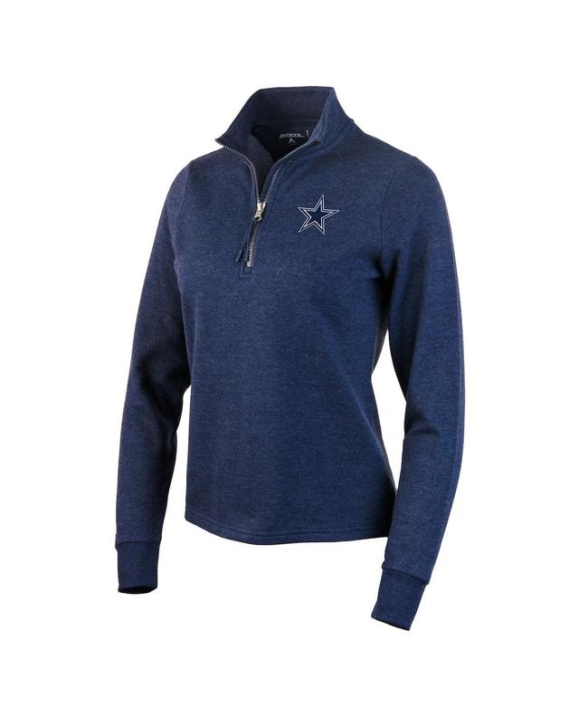 Antigua Womens Heather Navy Dallas Cowboys Action Quarter-Zip Pullover Sweatshirt Product Image